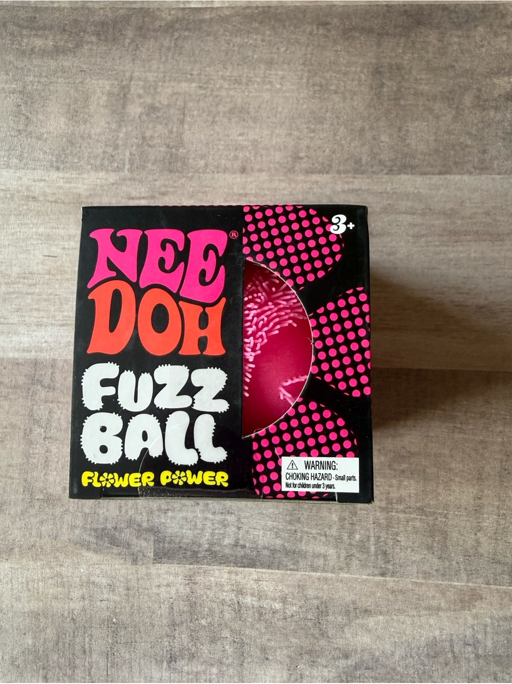 NEW SEALED Schylling NeeDoh Authentic Flower Power Fuzz Ball in Pink